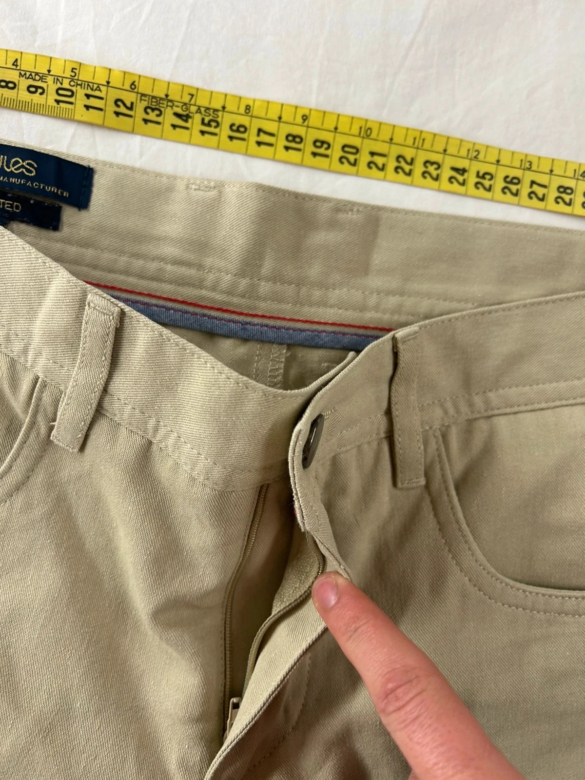 Jeans bege creme justo vintage corte reto – photo 9
